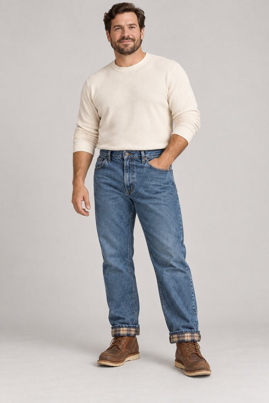 L.L.Bean Men’s Classic Fit Flannel-Lined Jeans 38x34